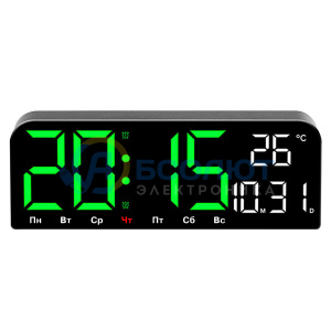 Часы настенные, настольные электронные с температурой Орбита OT-CLW21 Зеленые